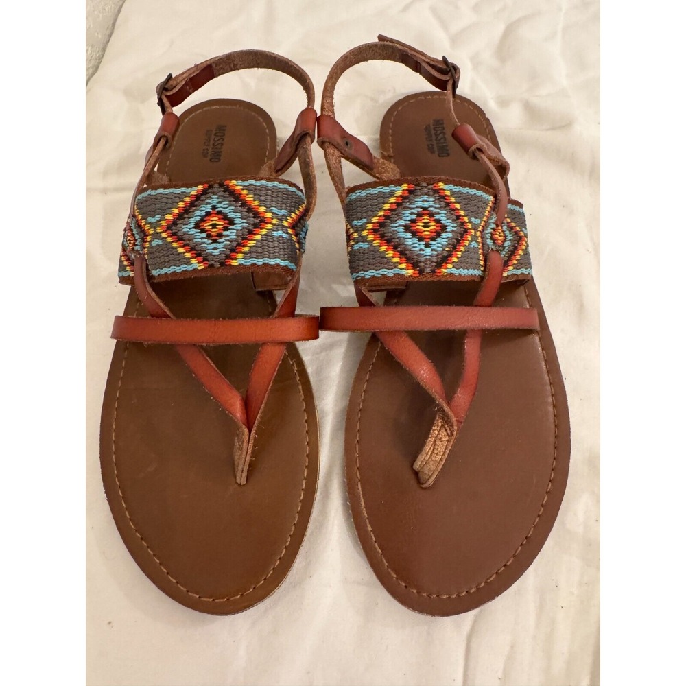 Mossimo Slingback Flat Strappy Sandals Thong‎ Multi-Color Women Size 8